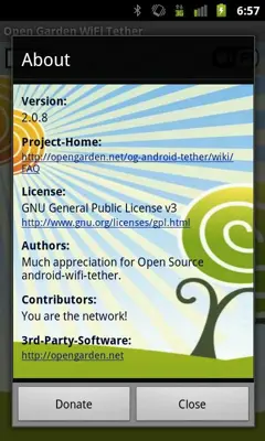 Open Garden WiFi Tether android App screenshot 0